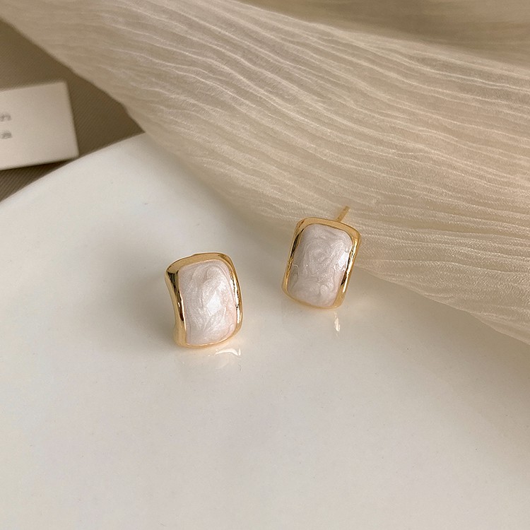 Bông tai nữ basic Khảm Sà Cừ Bản Nhỏ Vintage độc đáo cá tính HER.ACC H20