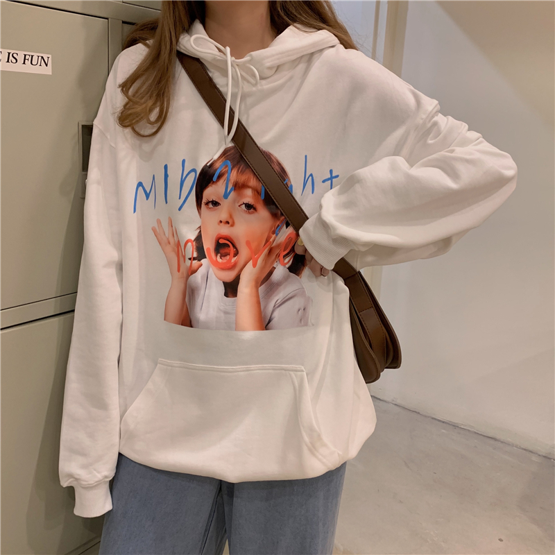 Women's Korean Cute Loose Student Hooded Sweater | BigBuy360 - bigbuy360.vn