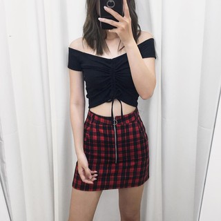 Áo Croptop Trễ Vai Rút Dây