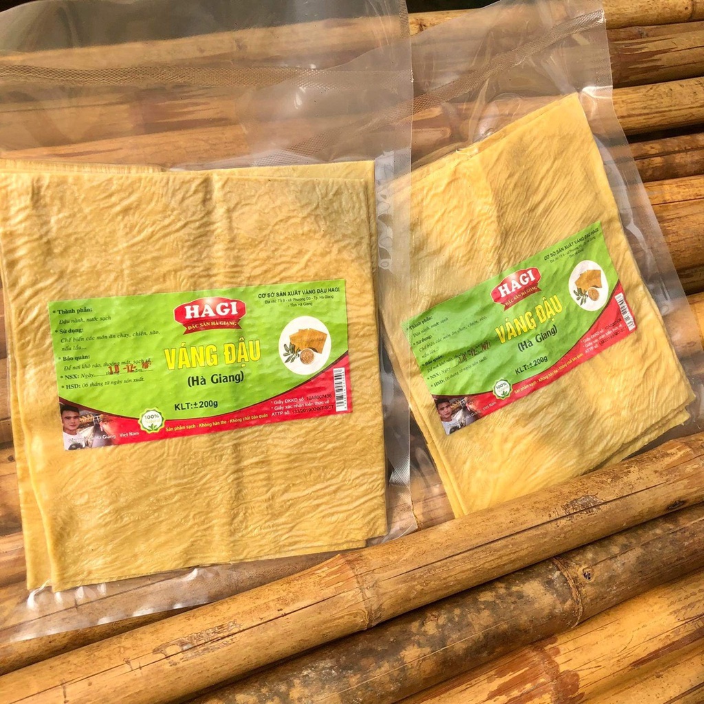 Váng  đậu khô - tàu hủ ky túi 200 gram hút chân không.