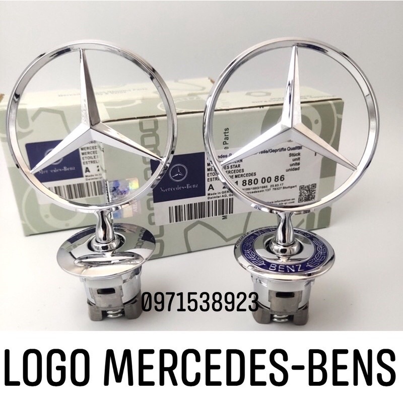 logo biểu tượng nắp capo phía trước đầu xe MERCEDES-BENZ - Chất liệu: Hợp kim mạ crom cao cấp có tem