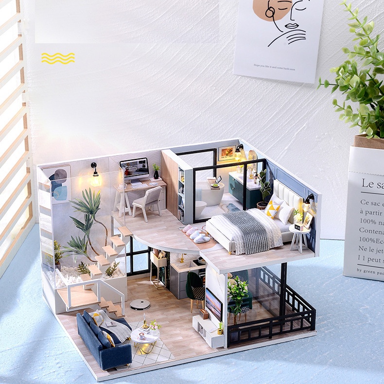 Mô hình nhà búp bê DIY Doll House Miniature-the satisfied time