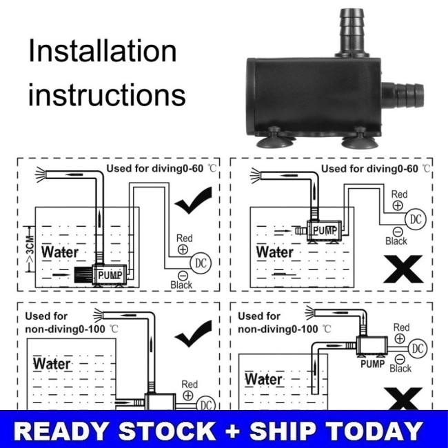 Máy bơm nước không chổi than DC12V USB 5V Mini 4 chế độ tiện dụng