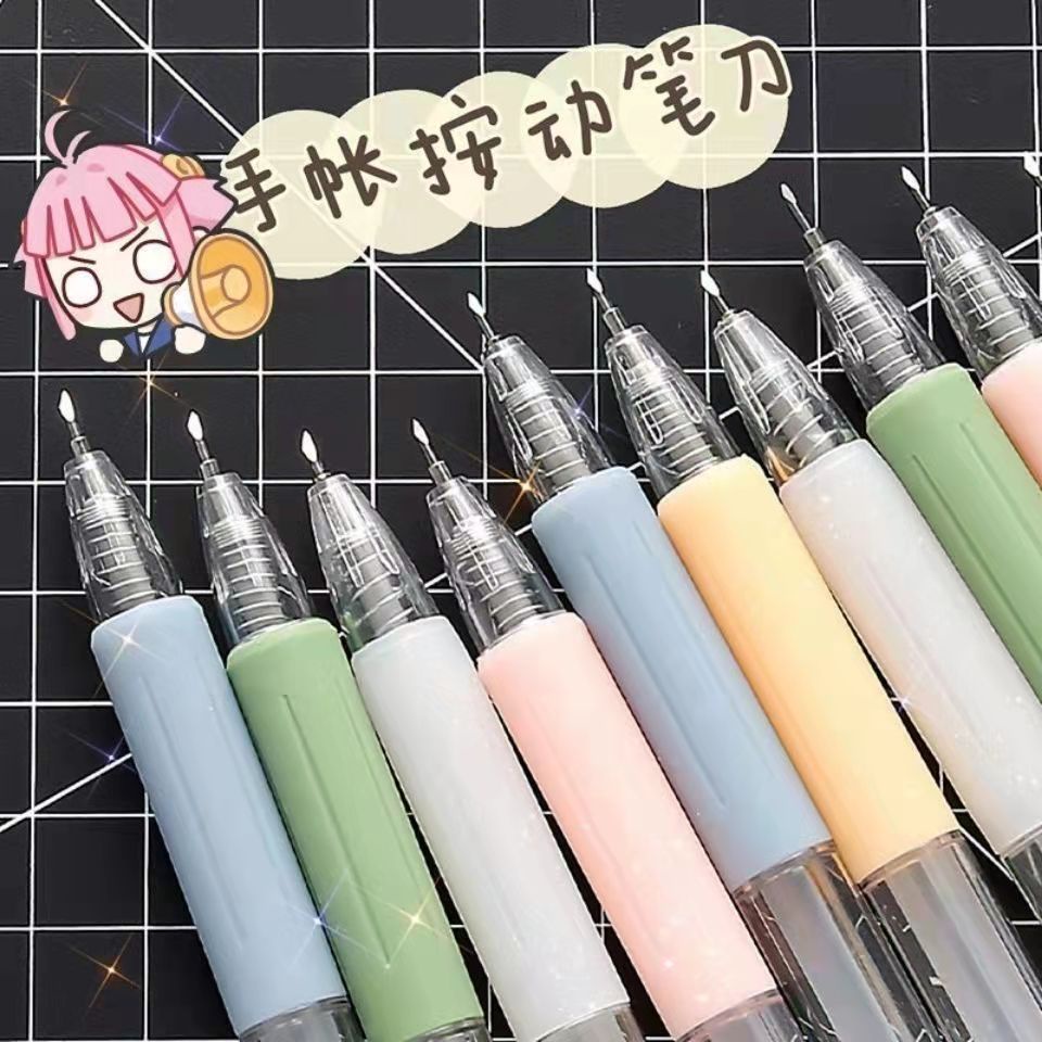 Dao cắt washi sticker cắt giấy dạng bút bấm tiện dụng - nhiều màu - giá sỉ
