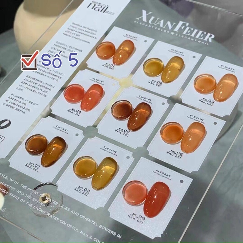 Set sơn thạch 9 chai verygood nail tặng kèm bảng màu