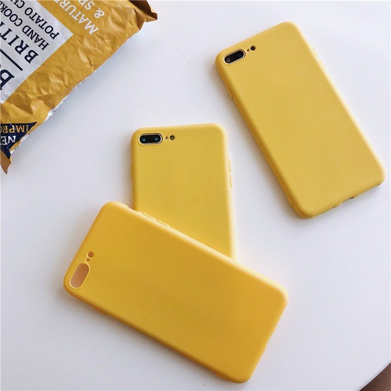 Ốp điện thoại màu vàng trơn chống trầy thời trang cho oppo F1plus f3 plus R9 R9S PLUS R11 R11S R15 pro R17