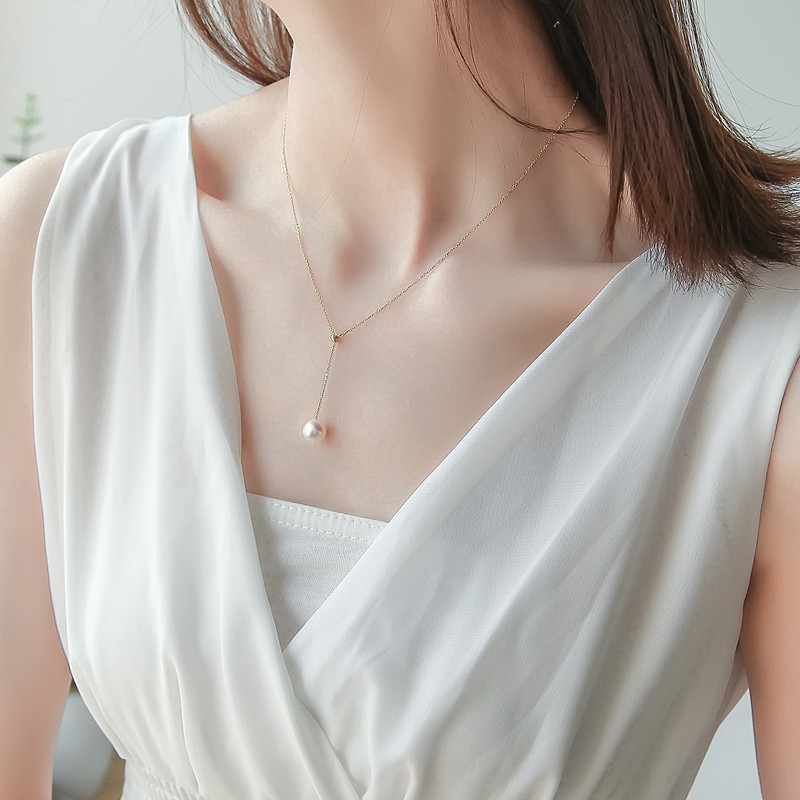 Vòng Cổ dây chuyền Nữ Viên Nhân Tạo Dây Dài Xinh shop trang_baby botdaquang85