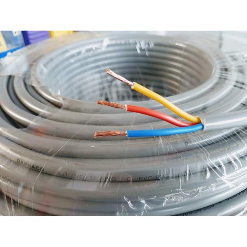 Dây Điện Đôi Bọc 2 Lớp Tròn Xám 3 Lõi 3x1.5mm2 Đến 3x6.0mm2 Daphaco Ruột Đồng Nguyên Chất Chịu Tải Cao
