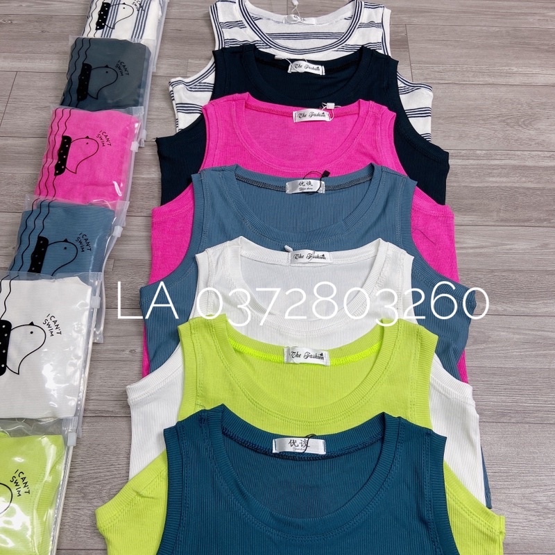 Áo ba lỗ khoét nách croptop cổ tròn