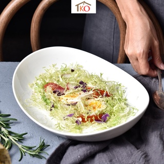 Đĩa trũng sứ trắng trộn salad hoặc bày hoa quả KT 27cm
