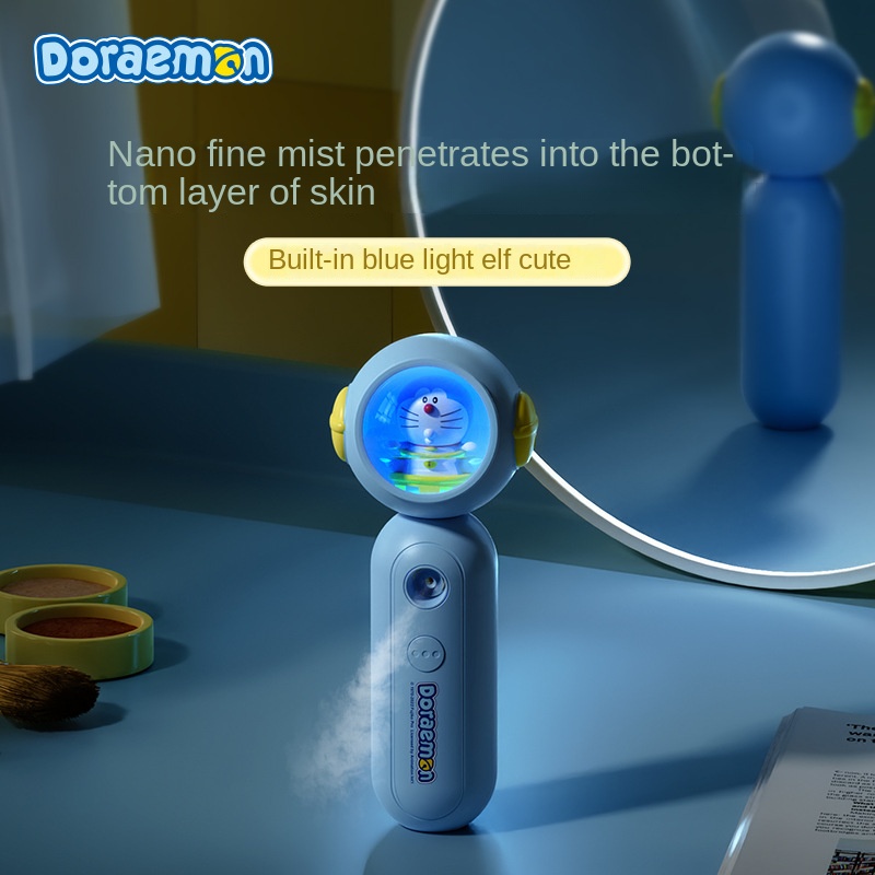 Máy Phun Sương Silicone Cấp Thực Phẩm Hình Doraemon Nhỏ Gọn Sạc USB Cầm Tay bình xịt cầm tay Thiết bị bổ sung nước