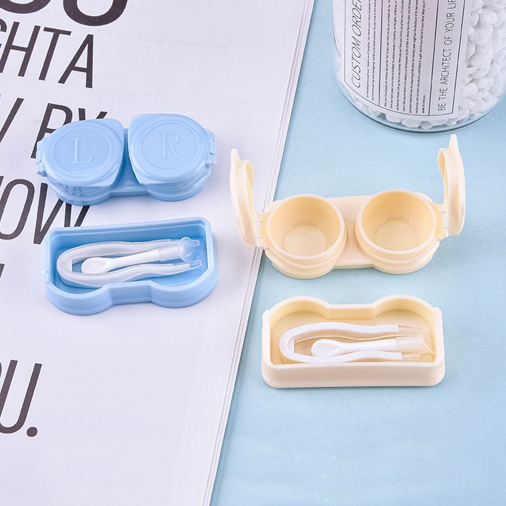 MXMUSTY Hộp đựng kính áp tròng nhỏ gọn đơn giản dễ thương chống nước nhiều màu sắc thời trang Hàn Quốc cho nam và nữ
