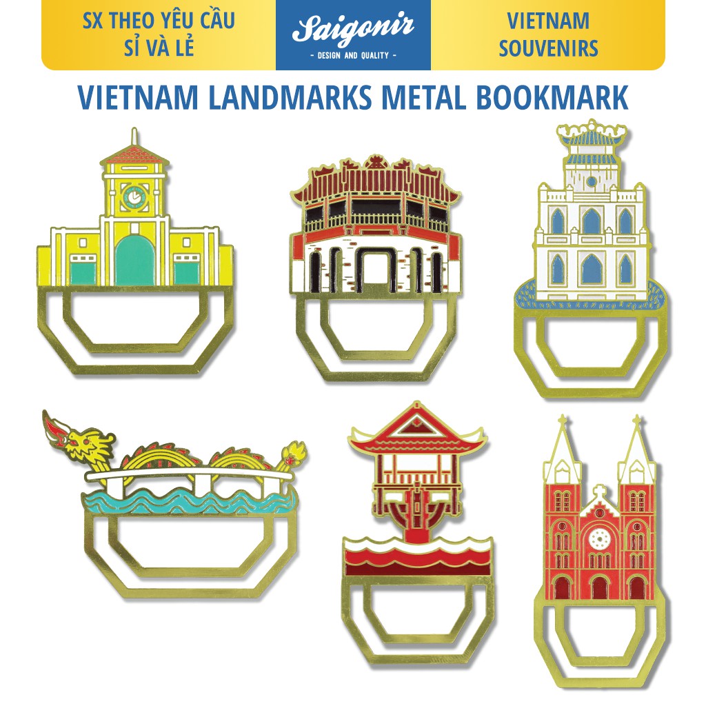 Bookmark Đánh Dấu Sách Kim Loại - BST Bookmark "Danh Thắng Việt Nam" của Saigonir - Quà Tặng - Quà Lưu Niệm Việt Nam
