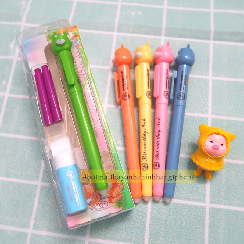 Bút mài thầy Ánh SH082 bear xóa được tặng mực ống và dụng cụ làm ẩm ngòi