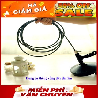 Thông tắc cống,Dụng Cụ Thông Cống Dây Dài 5m cao cấp chống han rỉ vô cùng cứng cáp và dẻo dai - Hàng loại 1