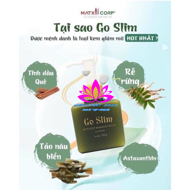 CHÍNH HÃNG Kem Tan Mỡ Bụng Go Slim Matxicorp - Eo Thon Dáng Chuẩn Sau 1 Liệu Trình An Toàn