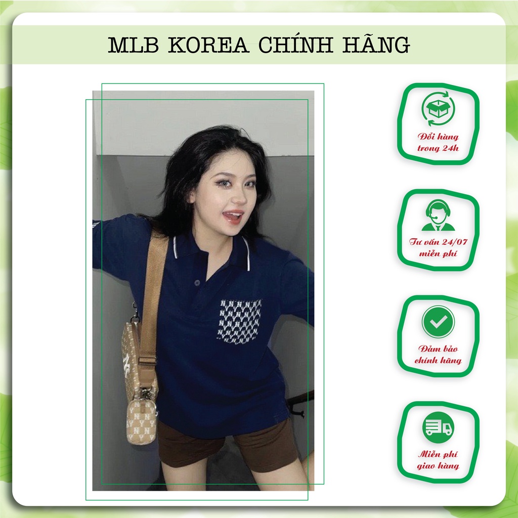 Áo polo MLB tay ngắn hiện đại Monogram