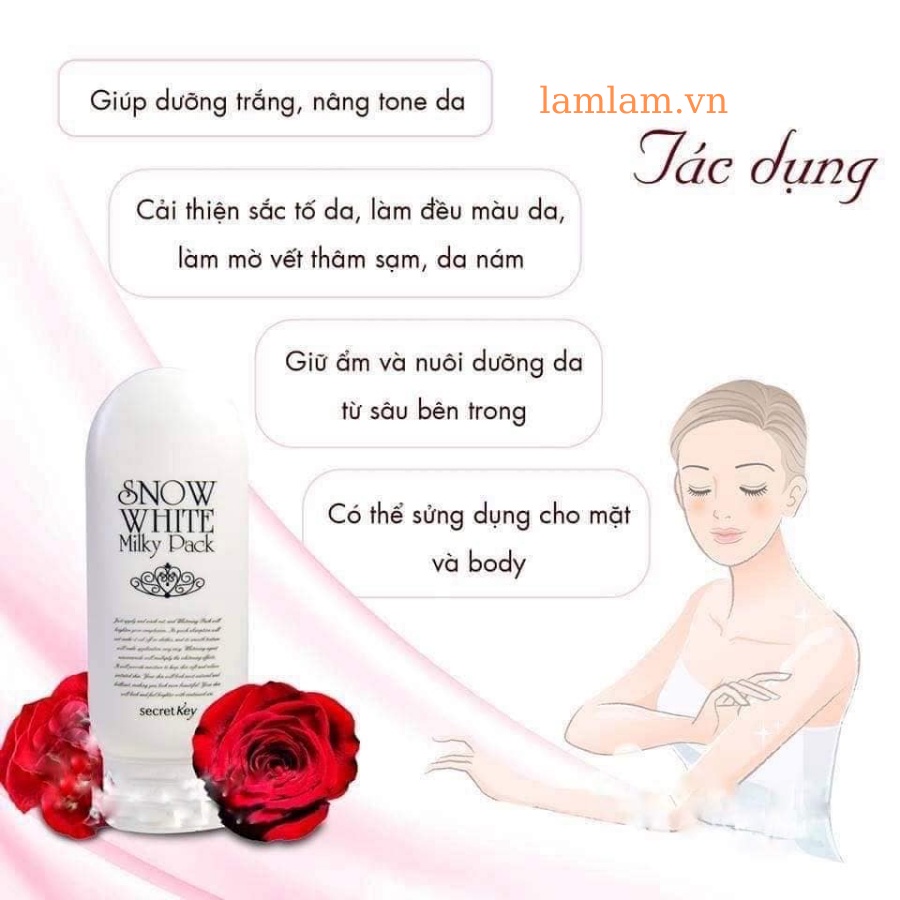 KEM DƯỠNG TRẮNG TOÀN THÂN SECRET KEY SNOW WHITE MILKY PACK 5.0