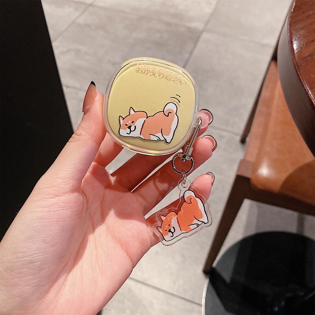 Vỏ Bọc Hộp Sạc Tai Nghe Baseus Encok WM01 Bằng TPU Mềm Trong Suốt Chống Sốc Họa Tiết Hoạt Hình Kèm Móc Khóa Đơn Giản