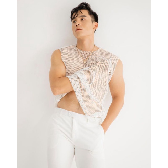 Áo tanktop lưới đi biển sexy