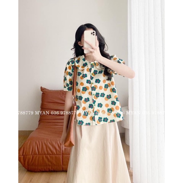 vải thô cotton mịn mát thấm hút mồ hôi ứng dụng may váy,áo,đồ bộ hoa con ong