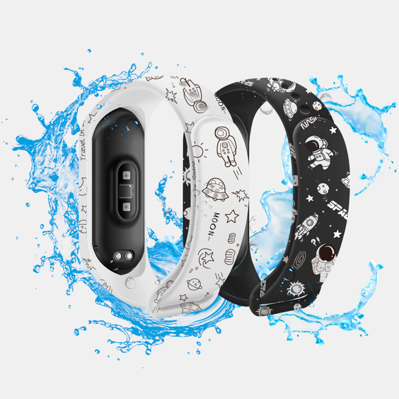 Dây đeo silicon hoạ tiết hoạt hình đáng yêu thay thế cho dây đeo đồng hồ Mi Band 5 Xiaomi Band 5