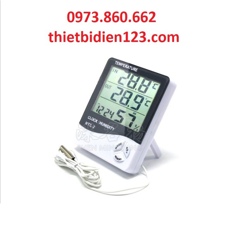 Đồng hồ hiển thị nhiệt độ, độ ẩm có đầu dò độ ẩm