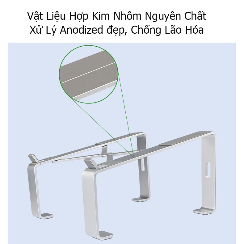Giá Đỡ Để Bàn Laptop Hợp Kim Nhôm; Có Thể Gấp Gọn; Lưu Trữ Bàn Phím Sau Khi Sử Dụng