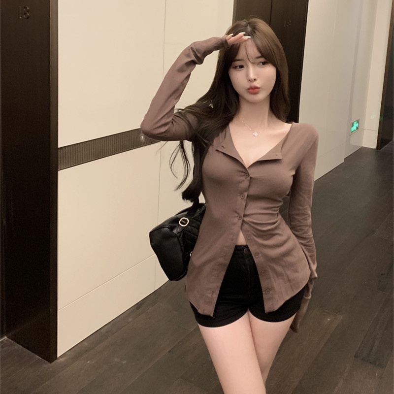 Áo Thun Nữ Dài Tay Cổ Tròn Thời Trang Hàn