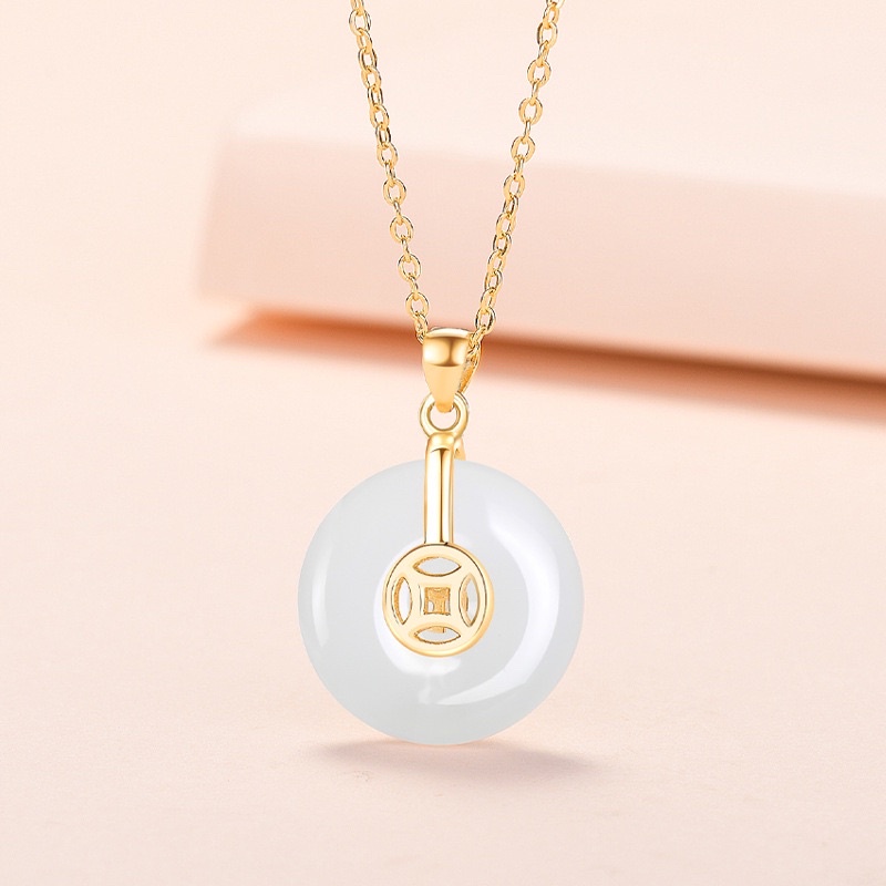 Dây chuyền đồng điếu màu trắng chiêu tài Lộc