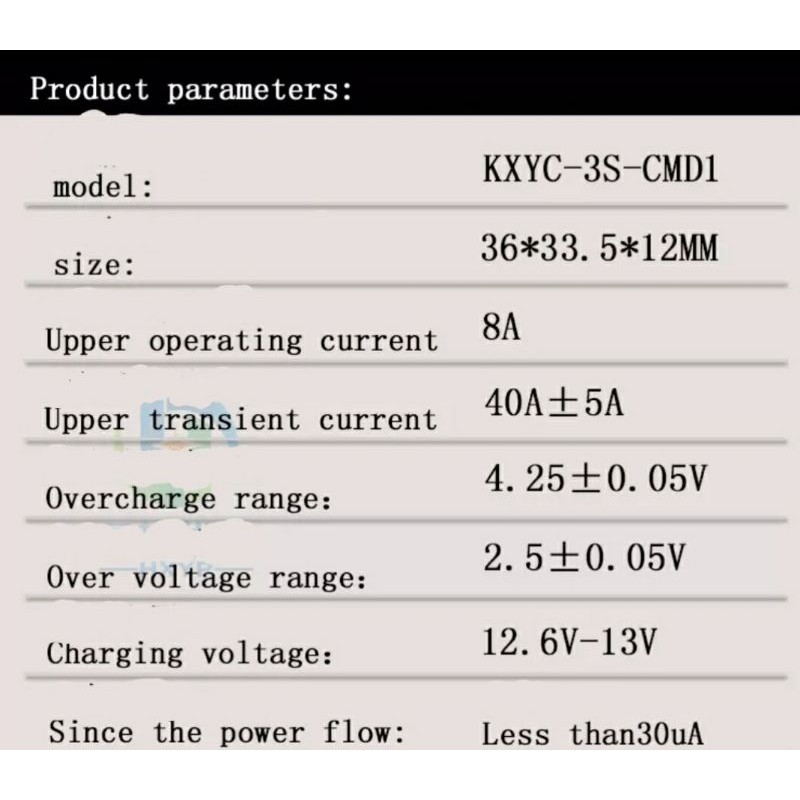 achun.vn - MẠCH BẢO VỆ PIN 3S-12.6V  XẢ MAX 40A tức thời