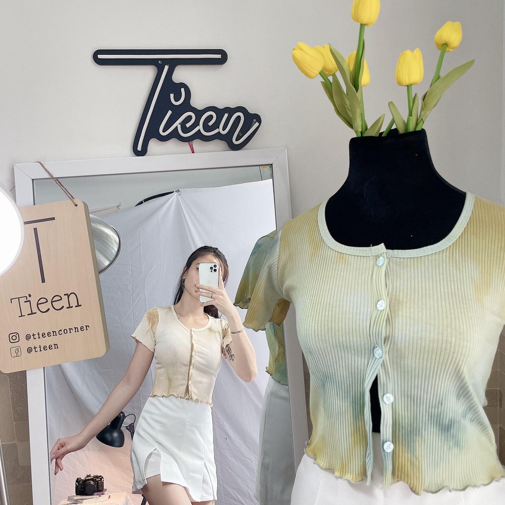 Áo loang basic nút rời thun gân mềm mịn