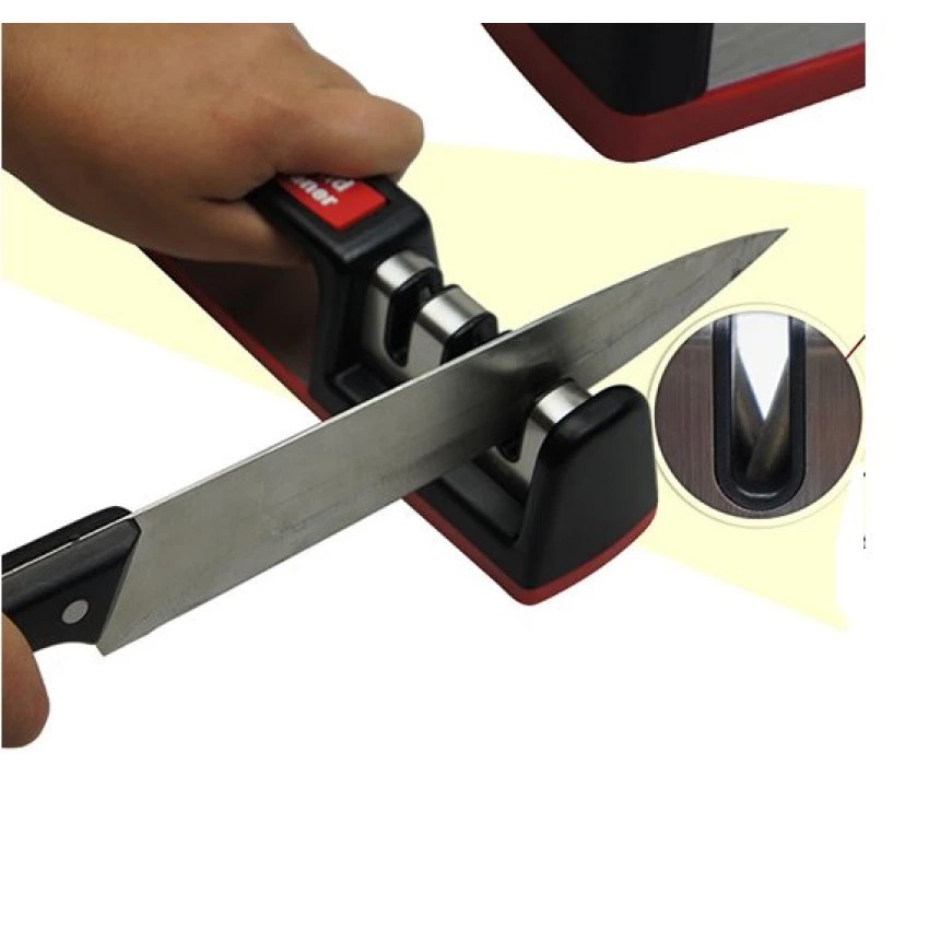 Dụng Cụ Mài Dao Kéo Siêu Sắc, Cây Mài Dao Cầm Tay 3 Rãnh, Bộ Dụng Cụ Nhà Bếp Cao Cấp (Đi Kèm Đồ Nạo Rau Củ)