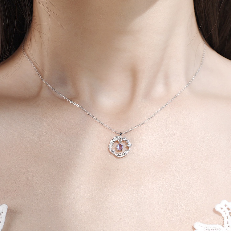 Dây chuyền / Vòng tay mặt hình lông vũ đính đá phong cách thời trang thanh lịch dành cho nữ