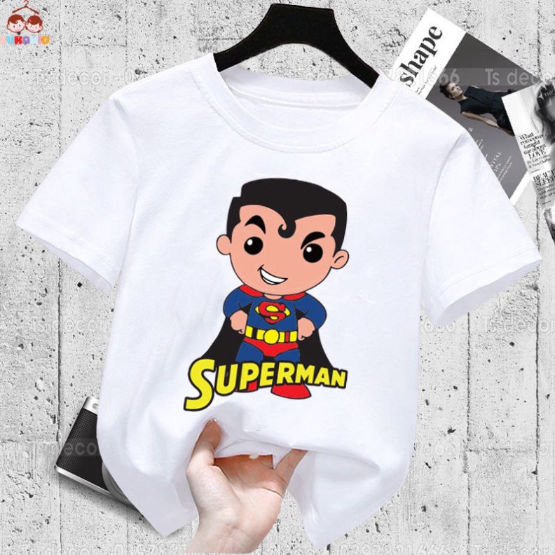 ( Km ) Áo thun trẻ em hình cậu bé superman( Bé trai và gái).áo cho bé từ 6kg-30kg.AL47.