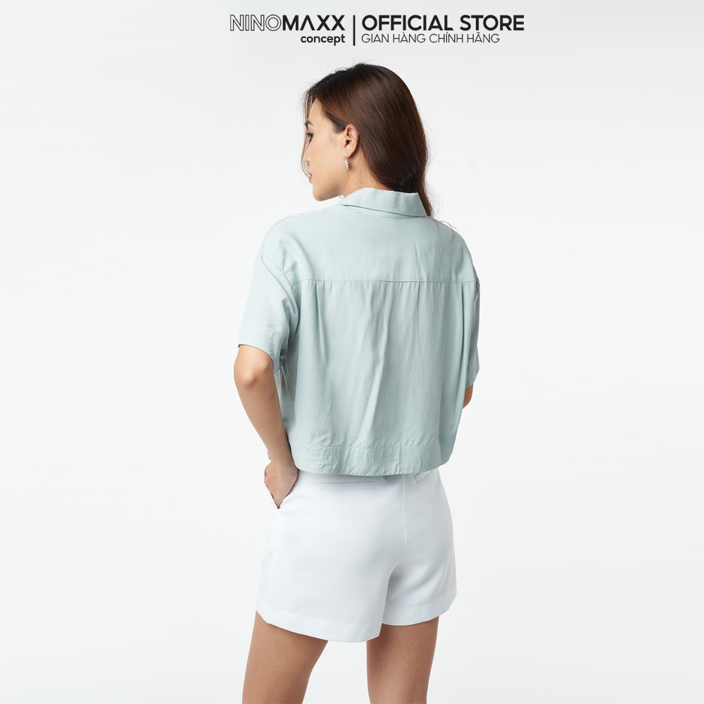 N&amp;M Áo sơ mi Nữ croptop tay ngắn vải modal 2104117