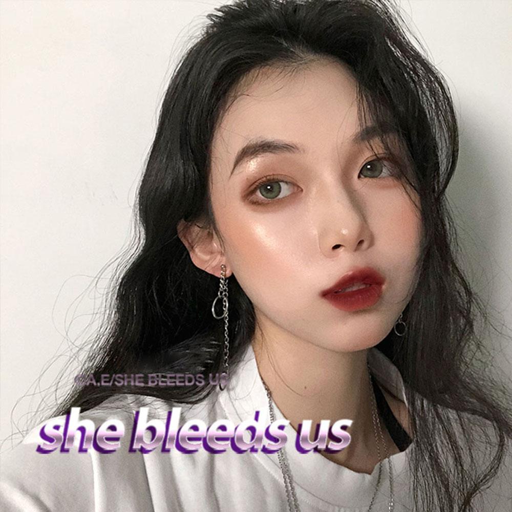 Bông Tai Dây Xích Dài Không Đối Xứng Phong Cách Đường Phố Cho Nữ