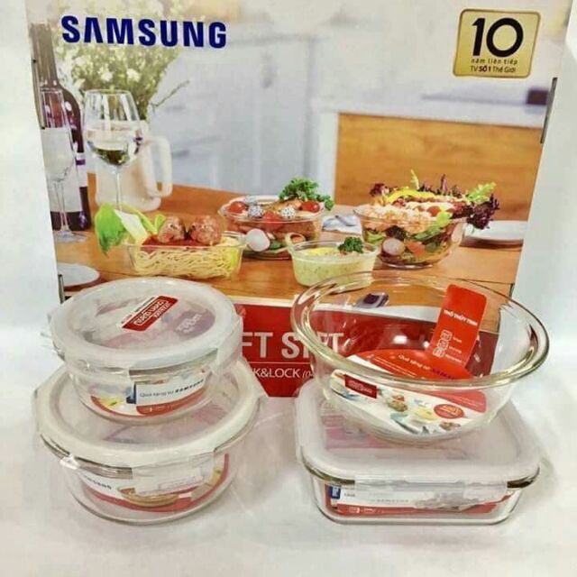 Bộ 4 bát thủy tinh Lock & lock