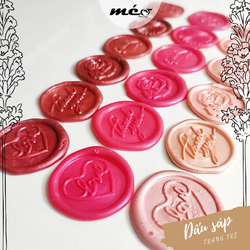 DẤU SÁP Wax Seal - ROSE Style (100% hàng thủ công) niêm phong bao thư, thiệp cưới , bao bì sản phẩm