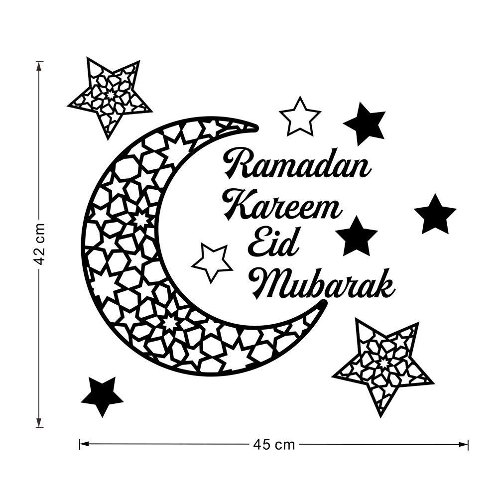 CONOPERY Đề Can Acrylic Dán Tường Họa Tiết Eid Mubarak Ramadan 3D Có Thể Tháo Gỡ