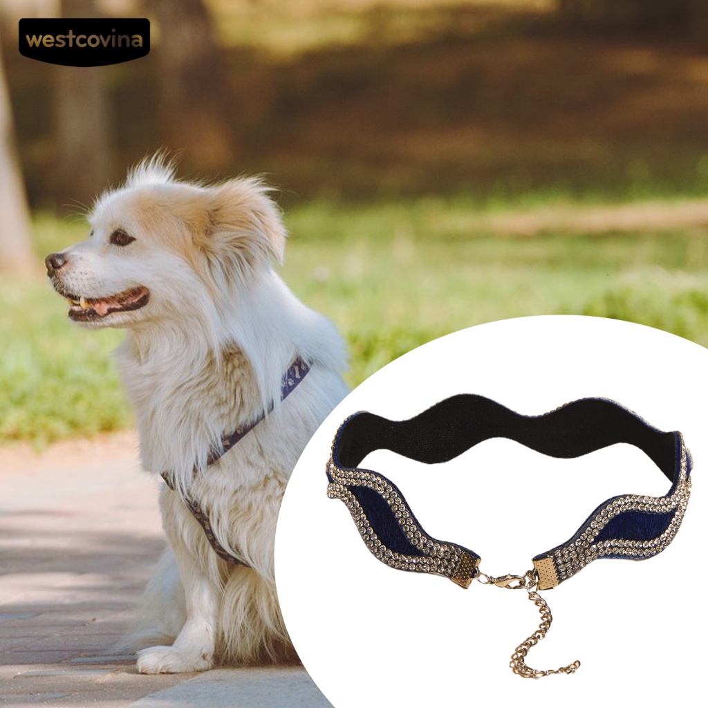 Phụ Kiện Vòng Cổ Đính Đá Giả Kim Cương Giả Cho Thú Cưng