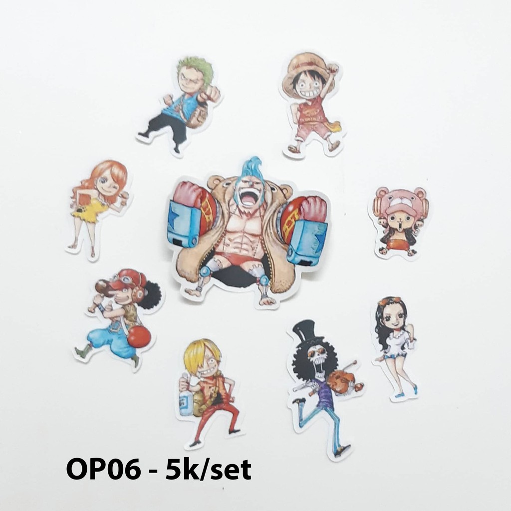 Sticker nhám onepiece  dán trang trí planer, scrapbook,.... size nhỏ 3-5cm
