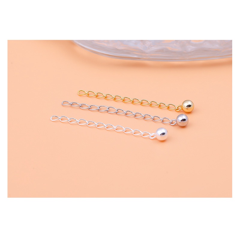 █diy゜ S925 Bạc●Phụ Kiện Dây Xích Nối Dài Bằng Bạc 925 Hình Quả Bóng Sáng Có Thể Điều Chỉnh Dùng Làm Vòng Tay / Dây Chuyền DIY