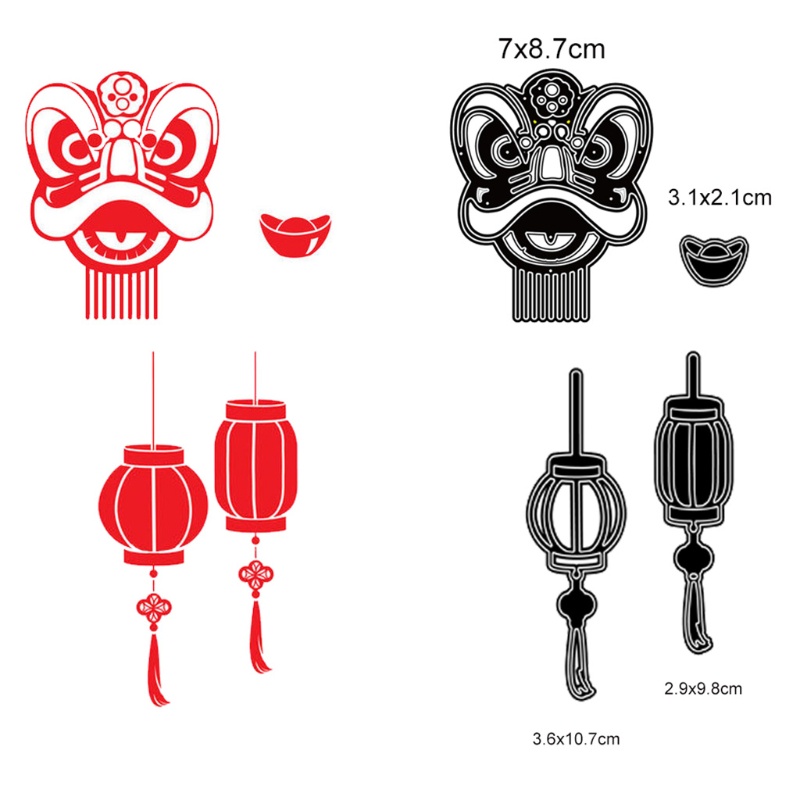 Khuôn cắt giấy làm từ kim loại hình chúc mừng năm mới trang trí sổ lưu niệm
