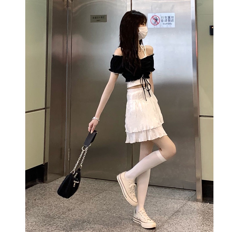 Set Áo Hai Dây Và Chân Váy Ngắn Thời Trang Mùa Hè Cho Nữ