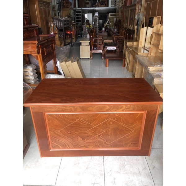 Bàn làm việc gỗ xoan đào phủ 70 x 1m4