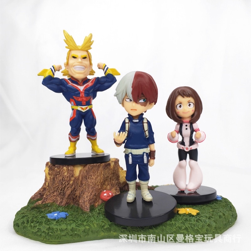 Bộ sưu tập 9 Mô hình Chibi Học viện siêu anh hùng Todoroki Shoto , Yaoyorozu Momo- My Hero Academia