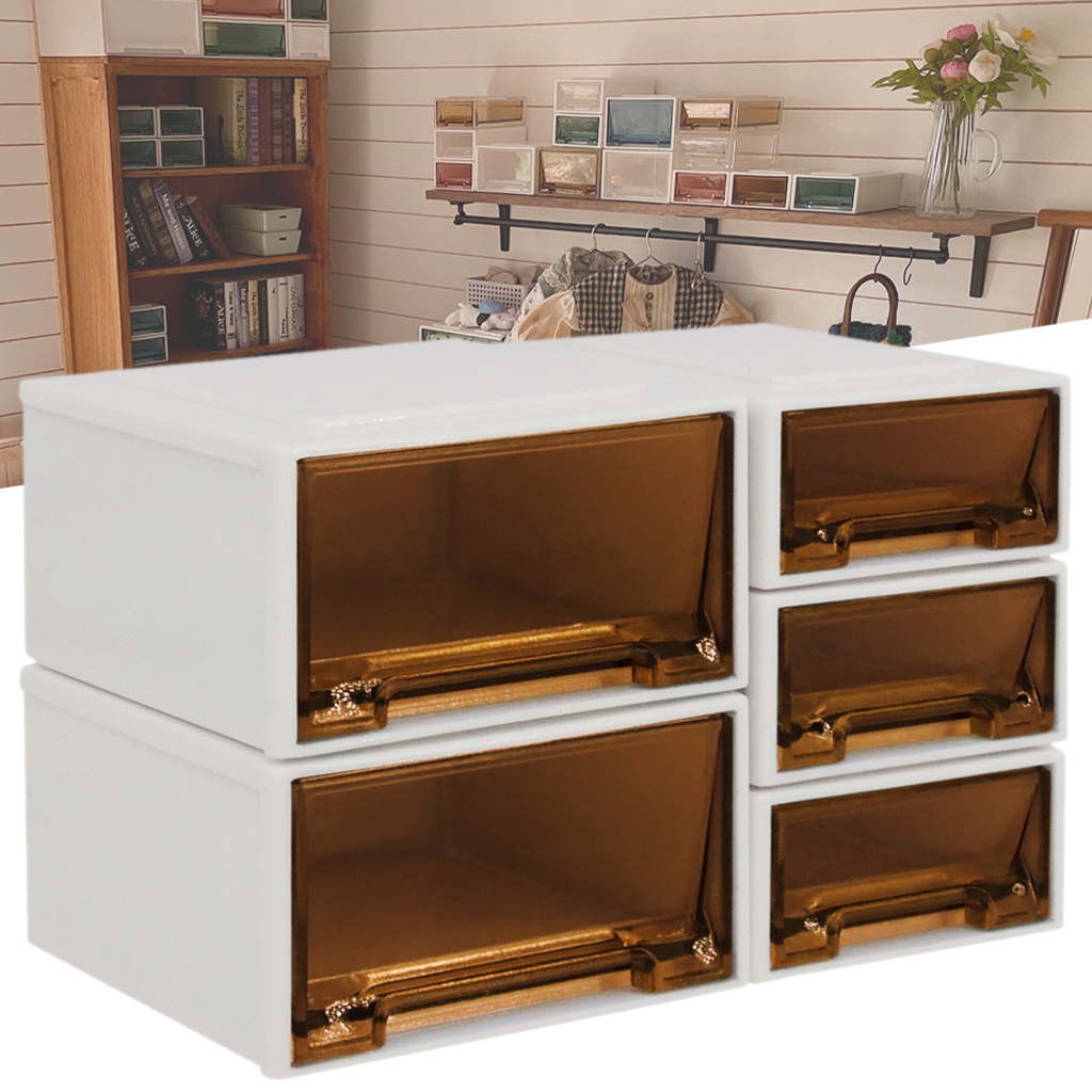 Set 5 hộp nhựa mini nhiều màu sắc dùng để đựng đồ chơi búp bê tỉ lệ 1 / 6 độc đáo