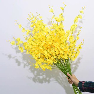 Nhánh Hoa Lan Vũ Nữ, hoa lụa giả hàng nhập cao cấp (Dài 115cm, 7 nhánh)