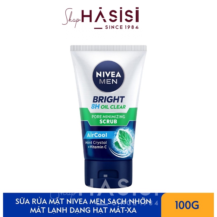 Sữa Rửa Mặt Kiểm Soát Nhờn, Có Hạt Cho Nam NIVEA - Men Bright Oil Clear Pore Minimizing Scrub 100g